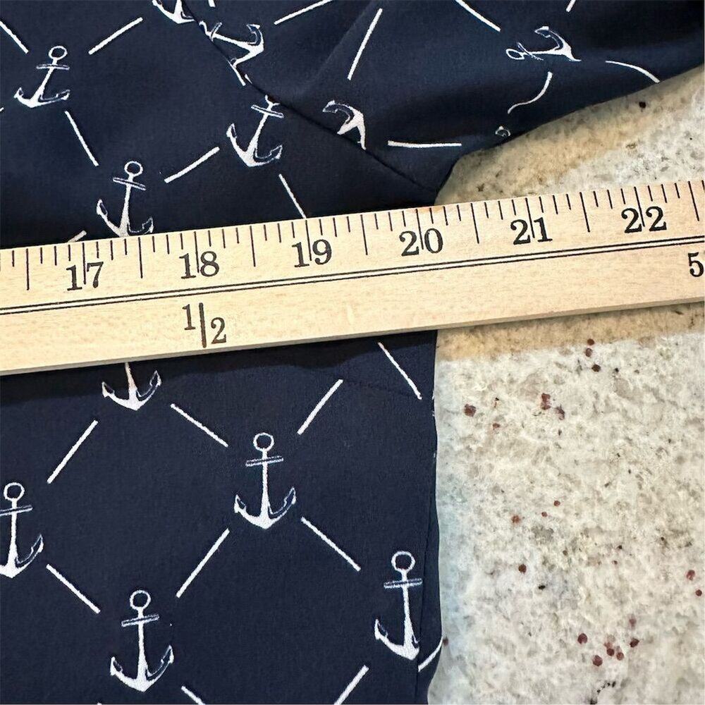 Charter Club Women's Navy Anchor-Print V-Neck Blouse Size‎ S - Picture 7 of 9